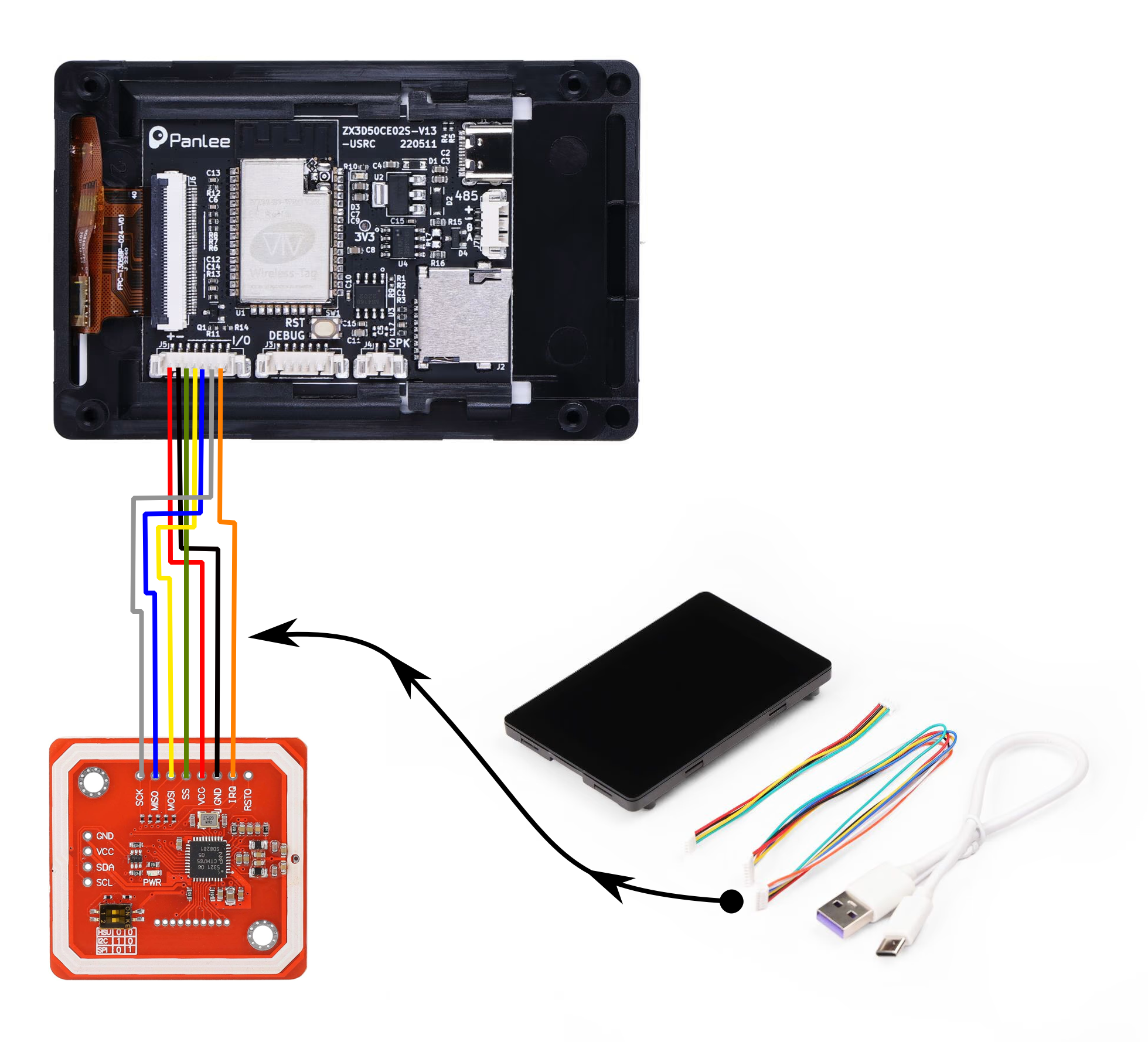 WT32-SC01-Plus to PN532 Wiring Diagram