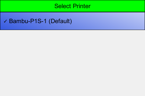 Printer Selection Screen